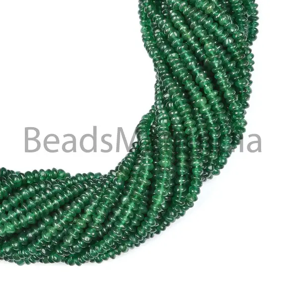 Green Aventurine Plain Rondelle, Green Aventurine Beads, 4-5mm Smooth Aventurine Rondelle Shape Beads, Aventurine Beads, Rondelle Shape Bead