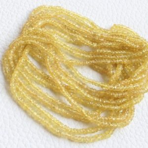 Awesome Natural Yellow Sapphire Beads, 2.5–3-MM, 15 Inches Strand Natural Yellow Sapphire Faceted Rondelle beads Yellow Sapphire Beads | Natural genuine beads Array beads for beading and jewelry making.  #jewelry #beads #beadedjewelry #diyjewelry #jewelrymaking #beadstore #beading #affiliate #ad