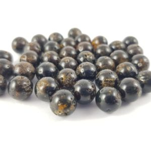 Shop Amber Beads! Baltic Amber Beads / 8 mm Round Amber Beads / Black color  / With Drilled Hole / Jewelry making / Genuine Amber Beads  / Jewelry crafts | Natural genuine beads Amber beads for beading and jewelry making.  #jewelry #beads #beadedjewelry #diyjewelry #jewelrymaking #beadstore #beading #affiliate #ad