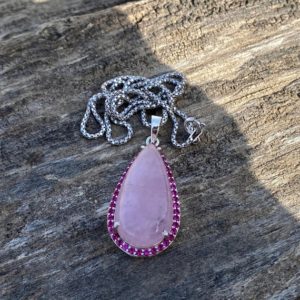Shop Morganite Necklaces! Big Morganite Necklace |28.70 Carats |Pink Cluster Necklace |November Birthstone| Natural Morganite |Certified Morganite Necklace| | Natural genuine Morganite necklaces. Buy crystal jewelry, handmade handcrafted artisan jewelry for women.  Unique handmade gift ideas. #jewelry #beadednecklaces #beadedjewelry #gift #shopping #handmadejewelry #fashion #style #product #necklaces #affiliate #ad