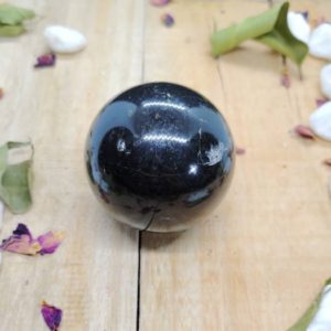 Shop Black Tourmaline Shapes! Black Tourmaline Sphere 51mm. | Natural genuine stones & crystals in various shapes & sizes. Buy raw cut, tumbled, or polished gemstones for making jewelry or crystal healing energy vibration raising reiki stones. #crystals #gemstones #crystalhealing #crystalsandgemstones #energyhealing #affiliate #ad