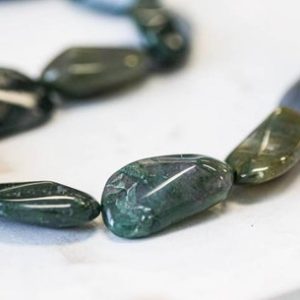 Shop Bloodstone Chip & Nugget Beads! L/ Blood Stone 15x25mm Flat Nugget Beads 16" Strand Natural Dark Green Gem With Little Red Splatters Smooth Nugget For Crafts For Jewelry | Natural genuine chip Bloodstone beads for beading and jewelry making.  #jewelry #beads #beadedjewelry #diyjewelry #jewelrymaking #beadstore #beading #affiliate #ad