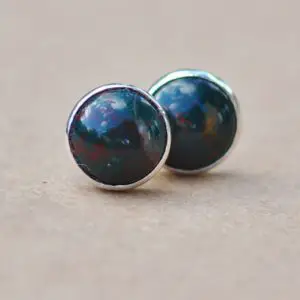 Bloodstone earrings, Bloodstone sterling silver jewelry, 6mm March birthstone studs | Natural genuine Bloodstone earrings. Buy crystal jewelry, handmade handcrafted artisan jewelry for women.  Unique handmade gift ideas. #jewelry #beadedearrings #beadedjewelry #gift #shopping #handmadejewelry #fashion #style #product #earrings #affiliate #ad