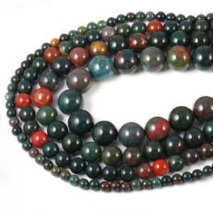 Shop Bloodstone Bead Shapes! Genuine red green bloodstone beads, 4mm 6mm 8mm 10mm 12mm heliotrope natural stone | Natural genuine other-shape Bloodstone beads for beading and jewelry making.  #jewelry #beads #beadedjewelry #diyjewelry #jewelrymaking #beadstore #beading #affiliate #ad