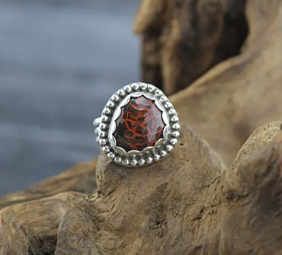 Handcrafted Sterling Silver Bloodstone Ring