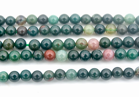 Bloodstone 2mm 3mm Small Beads - Dark Green Beads - Smooth Round Tiny Gemstone - Spacer Seperators  - Indian Jasper Beading Supplies -15inch