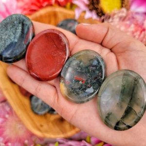 Shop Bloodstone Stones & Crystals! ONE Bloodstone Worry Stone – No. 258 | Natural genuine stones & crystals in various shapes & sizes. Buy raw cut, tumbled, or polished gemstones for making jewelry or crystal healing energy vibration raising reiki stones. #crystals #gemstones #crystalhealing #crystalsandgemstones #energyhealing #affiliate #ad