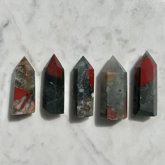 Bloodstone Towers (you Choose), Bloodstone Points, Bloodstone Wands, Bloodstone, Stress Relief, Cleanser, Root Chakra, Protection,  March