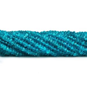 Shop Apatite Rondelle Beads! Blue Apatite Faceted Rondelle Beads, Neon Blue Apatite Rondelle Beads, Blue Beads, Blue Rondelle Beads, Faceted Rondelle Beads | Natural genuine rondelle Apatite beads for beading and jewelry making.  #jewelry #beads #beadedjewelry #diyjewelry #jewelrymaking #beadstore #beading #affiliate #ad
