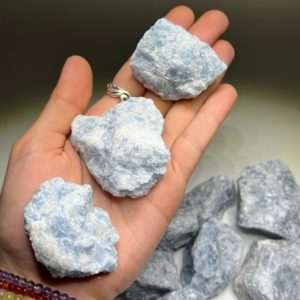 Shop Raw & Rough Blue Calcite Stones! Raw Blue Calcite Crystal from Madagascar | Natural genuine stones & crystals in various shapes & sizes. Buy raw cut, tumbled, or polished gemstones for making jewelry or crystal healing energy vibration raising reiki stones. #crystals #gemstones #crystalhealing #crystalsandgemstones #energyhealing #affiliate #ad