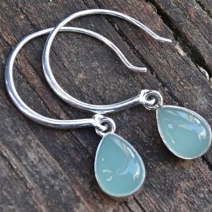 Shop Blue Chalcedony Earrings! 925 – Aqua Blue Chalcedony Sterling Silver Earrings, Natural Stone, Blue Aqua Chalcedony Dangle Earrings, Teardrop Blue Gemstone Earrings | Natural genuine Blue Chalcedony earrings. Buy crystal jewelry, handmade handcrafted artisan jewelry for women.  Unique handmade gift ideas. #jewelry #beadedearrings #beadedjewelry #gift #shopping #handmadejewelry #fashion #style #product #earrings #affiliate #ad