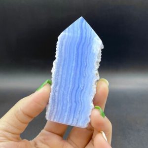 3.3" Blue Lace Agate Point Tower Blue Lace Agate Druzy Geode Slice Tower Stone Standing Point Meditation Tool Healing Reiki BT-03 | Natural genuine stones & crystals in various shapes & sizes. Buy raw cut, tumbled, or polished gemstones for making jewelry or crystal healing energy vibration raising reiki stones. #crystals #gemstones #crystalhealing #crystalsandgemstones #energyhealing #affiliate #ad
