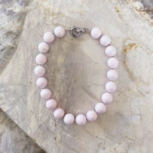 Shop Calcite Necklaces! Petal Pink Mangano Calcite 20mm Round Beaded Necklace with Interlocking Ring Clasp – Very Rare Top Quality | Natural genuine Calcite necklaces. Buy crystal jewelry, handmade handcrafted artisan jewelry for women.  Unique handmade gift ideas. #jewelry #beadednecklaces #beadedjewelry #gift #shopping #handmadejewelry #fashion #style #product #necklaces #affiliate #ad