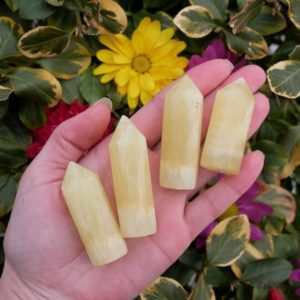 Shop Calcite Points & Wands! Lemon CALCITE Polished Points – Calcite Towers – Crystal Points Towers – Crystals for Healing – Yellow Calcite – Crystals for Love – Calming | Natural genuine stones & crystals in various shapes & sizes. Buy raw cut, tumbled, or polished gemstones for making jewelry or crystal healing energy vibration raising reiki stones. #crystals #gemstones #crystalhealing #crystalsandgemstones #energyhealing #affiliate #ad