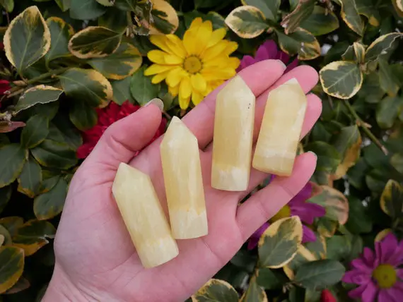 Lemon Calcite Polished Points - Calcite Towers - Crystal Points Towers - Crystals For Healing - Yellow Calcite - Crystals For Love - Calming