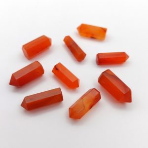 Carnelian Gemstone Points, Gemstone Pencil Beads, Top Drilled Gemstone Points, Natural Carnelian Gemstone Wand | Natural genuine stones & crystals in various shapes & sizes. Buy raw cut, tumbled, or polished gemstones for making jewelry or crystal healing energy vibration raising reiki stones. #crystals #gemstones #crystalhealing #crystalsandgemstones #energyhealing #affiliate #ad