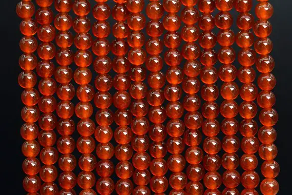 Genuine Natural Carnelian Loose Beads Round Shape 4mm