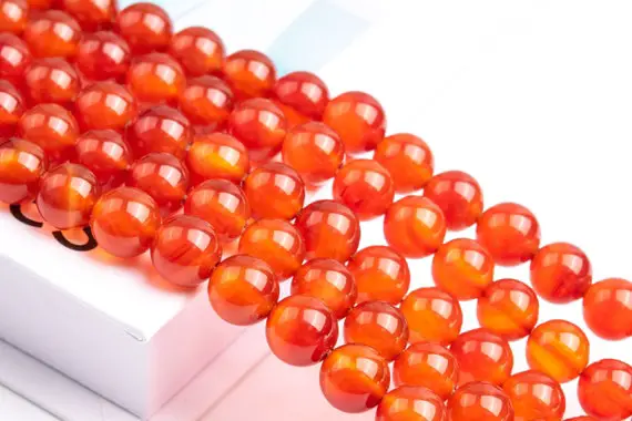 Natural Orange Red Carnelian Gemstone Grade Aaa Round 6mm 8mm 10mm Loose Beads