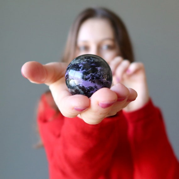 Charoite Sphere Purple Midnight Sky Magic Stone Crystal Ball