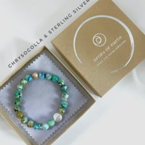 Chrysocolla bracelet, Sterling Silver,  boho bracelet | Natural genuine Chrysocolla bracelets. Buy crystal jewelry, handmade handcrafted artisan jewelry for women.  Unique handmade gift ideas. #jewelry #beadedbracelets #beadedjewelry #gift #shopping #handmadejewelry #fashion #style #product #bracelets #affiliate #ad