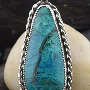 Shop Chrysocolla Necklaces! Handcrafted Sterling Silver Morenci Chrysocolla Or Necklace | Natural genuine Chrysocolla necklaces. Buy crystal jewelry, handmade handcrafted artisan jewelry for women.  Unique handmade gift ideas. #jewelry #beadednecklaces #beadedjewelry #gift #shopping #handmadejewelry #fashion #style #product #necklaces #affiliate #ad