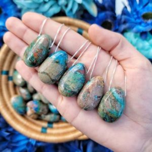 Shop Chrysocolla Jewelry! Chrysocolla Teardrop Necklace | Chrysocolla Jewelry | Chrysocolla Stone -No. 270 | Natural genuine Chrysocolla jewelry. Buy crystal jewelry, handmade handcrafted artisan jewelry for women.  Unique handmade gift ideas. #jewelry #beadedjewelry #beadedjewelry #gift #shopping #handmadejewelry #fashion #style #product #jewelry #affiliate #ad