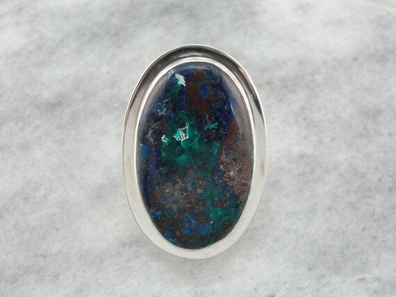 Chrysocolla Statement Ring In Sterling Silver  Y9qt00-d