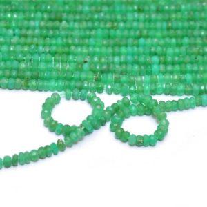 Shop Chrysoprase Faceted Beads! AMAZING AAA+ Chrysoprase 3mm-4mm Faceted Rondelle Hand Cut Beads | 13" Strand | Natural Green Chrysoprase Semi Precious Gemstone Loose Beads | Natural genuine faceted Chrysoprase beads for beading and jewelry making.  #jewelry #beads #beadedjewelry #diyjewelry #jewelrymaking #beadstore #beading #affiliate #ad