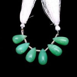 Shop Chrysoprase Bead Shapes! Natural Chrysoprase Gemstone 10x18mm Smooth Teardrop Briolette Beads | Green Chrysoprase Semi Precious Gemstone Loose Drops for Jewelry | Natural genuine other-shape Chrysoprase beads for beading and jewelry making.  #jewelry #beads #beadedjewelry #diyjewelry #jewelrymaking #beadstore #beading #affiliate #ad
