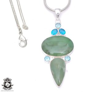 Shop Chrysoprase Pendants! 3.8 Inch Chrysoprase Silver Pendant & FREE 3MM Italian 925 Sterling Silver Chain P7895 | Natural genuine Chrysoprase pendants. Buy crystal jewelry, handmade handcrafted artisan jewelry for women.  Unique handmade gift ideas. #jewelry #beadedpendants #beadedjewelry #gift #shopping #handmadejewelry #fashion #style #product #pendants #affiliate #ad