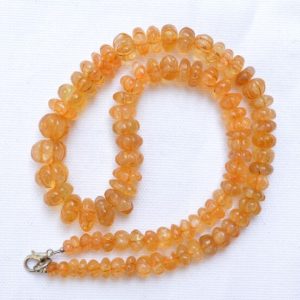 Shop Citrine Necklaces! Citrine Carving Necklace, Hand Carved, Pumpkin Shape Stone, Citrine Carving Stone, Gemstone For Jewelry Making, 5 – 12mm, 17" Strand #PP4142 | Natural genuine Citrine necklaces. Buy crystal jewelry, handmade handcrafted artisan jewelry for women.  Unique handmade gift ideas. #jewelry #beadednecklaces #beadedjewelry #gift #shopping #handmadejewelry #fashion #style #product #necklaces #affiliate #ad