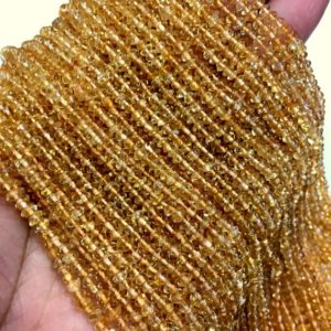 Shop Citrine Rondelle Beads! Wholesale Price~~Natural Citrine Rondelle Beads Citrine Button Shape Citrine Gemstone Beads 4.MM Citrine Beads Total 10 Strands 14" Strand | Natural genuine rondelle Citrine beads for beading and jewelry making.  #jewelry #beads #beadedjewelry #diyjewelry #jewelrymaking #beadstore #beading #affiliate #ad