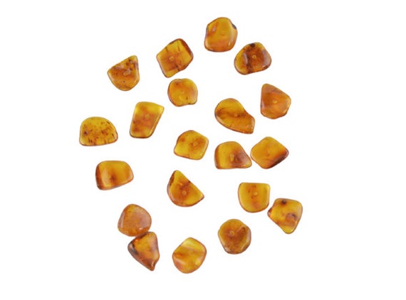 Cognac Amber Beads, Natural Chips Style, Baltic Amber, Amber Beads For Jewelry Making, 5 Or 10 Beads
