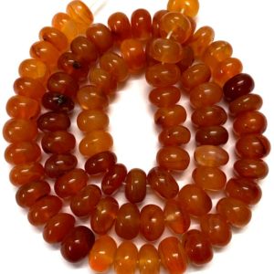 Shop Carnelian Rondelle Beads! Dark Orange Shaded Carnelian Smooth Rondelle Beads 9MM Natural Carnelian Gemstone Beads 18” Carnelian Smooth Beads Carnelian Rondelle Beads | Natural genuine rondelle Carnelian beads for beading and jewelry making.  #jewelry #beads #beadedjewelry #diyjewelry #jewelrymaking #beadstore #beading #affiliate #ad