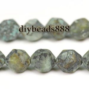 Shop Diamond Chip & Nugget Beads! Turquoise,15" full strand Africa Turquoise Faceted Matte Star Cut Round Beads,Diamond bead,Nugget beads,Frosted bead,8mm 10mm for Choice | Natural genuine chip Diamond beads for beading and jewelry making.  #jewelry #beads #beadedjewelry #diyjewelry #jewelrymaking #beadstore #beading #affiliate #ad