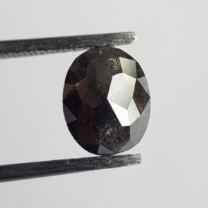 Shop Diamond Faceted Beads! 8.8mm/2.43CTW Clear Black Salt and Pepper Oval Shape Rose Cut Diamond Loose, Faceted Rose Cut Loose Diamond For Ring, DDS737/6 | Natural genuine faceted Diamond beads for beading and jewelry making.  #jewelry #beads #beadedjewelry #diyjewelry #jewelrymaking #beadstore #beading #affiliate #ad