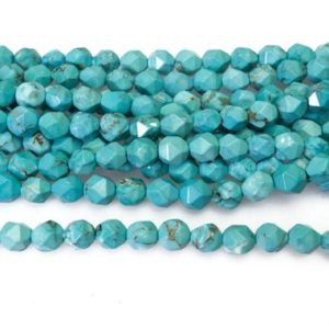 Shop Diamond Bead Shapes! blue magnesite turquoise star cut  beads – blue Chinese turquoise faceted beads – loose stone beads for jewelry making – 6mm 8mm beads | Natural genuine other-shape Diamond beads for beading and jewelry making.  #jewelry #beads #beadedjewelry #diyjewelry #jewelrymaking #beadstore #beading #affiliate #ad