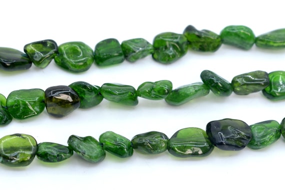 6-8mm Chrome Diopside Beads Pebble Nugget Grade Aaa Genuine Natural Gemstone Beads 15.5" / 7.5" Bulk Lot Options (108467)