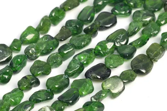 Genuine Natural Chrome Diopside Loose Beads Grade Aaa Pebble Nugget Shape 6-8mm