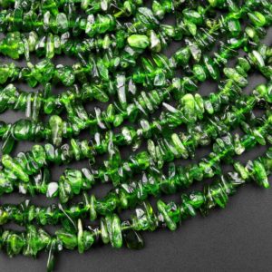 Shop Diopside Beads! Natural Green Chrome Diopside Freeform Irregular Small Chip Nugget Gemstone 15.5" Strand | Natural genuine beads Diopside beads for beading and jewelry making.  #jewelry #beads #beadedjewelry #diyjewelry #jewelrymaking #beadstore #beading #affiliate #ad