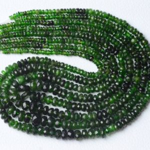 Shop Diopside Faceted Beads! 15 Inches Strand Natural Chrome Diopside Rondelles 3mm to 8mm Faceted Rondelle Rare Chrome Diopside Beads Strand Gemstone Beads No5469 | Natural genuine faceted Diopside beads for beading and jewelry making.  #jewelry #beads #beadedjewelry #diyjewelry #jewelrymaking #beadstore #beading #affiliate #ad