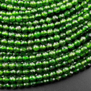 Shop Diopside Faceted Beads! AAA Real Genuine Natural Green Chrome Diopside Faceted 2mm 3mm 4mm Round Gemstone Beads 15.5" Strand | Natural genuine faceted Diopside beads for beading and jewelry making.  #jewelry #beads #beadedjewelry #diyjewelry #jewelrymaking #beadstore #beading #affiliate #ad