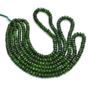 Shop Diopside Faceted Beads! Natural Chrome Diopside 5mm-6mm Gemstone Faceted Rondelle Beads | Natural Chrome Diopside Semi Precious Gemstone Loose Beads | 16inch Strand | Natural genuine faceted Diopside beads for beading and jewelry making.  #jewelry #beads #beadedjewelry #diyjewelry #jewelrymaking #beadstore #beading #affiliate #ad