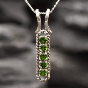 Shop Diopside Pendants! Chrome Pendant, Bar Pendant, Natural Chrome Diopside, Line Pendant, Vertical Pendant, Green Pendant, Vintage Pendant, Silver Pendant, Chrome | Natural genuine Diopside pendants. Buy crystal jewelry, handmade handcrafted artisan jewelry for women.  Unique handmade gift ideas. #jewelry #beadedpendants #beadedjewelry #gift #shopping #handmadejewelry #fashion #style #product #pendants #affiliate #ad