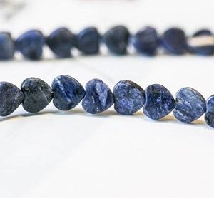 S/ Dumortierite 8mm Heart Beads 16" Strand Natural Unusual Deep Blue Crystal Polished Small Heart For Crafts For All Jewelry Making | Natural genuine other-shape Gemstone beads for beading and jewelry making.  #jewelry #beads #beadedjewelry #diyjewelry #jewelrymaking #beadstore #beading #affiliate #ad