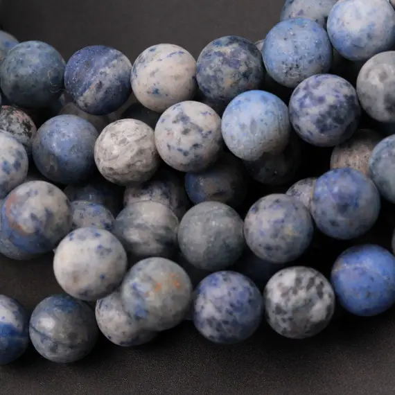 Blue Dumortierite 8mm Matte Round Beads 10mm Matte Round Beads Natural Blue Stone Matte Finish Earthy Beads 15.5" Strand