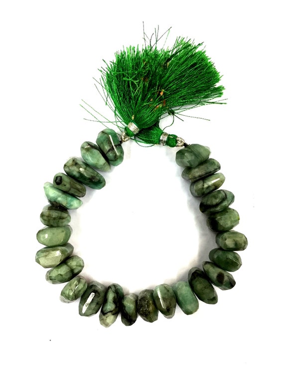 Natural Emerald Faceted Nuggets Beads Emerald Gemstone Beads Flat Nuggets Beads Faceted Emerald Beads Strand Jewelry Making Beads.