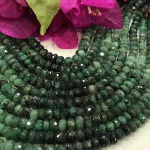 Shop Emerald Faceted Beads! Independence Day Sale New Brand 18 Inches Natural Emerald Size 4-8 mm Faceted Rondelle Beads, Emerald Beads Graduated An Amazing | Natural genuine faceted Emerald beads for beading and jewelry making.  #jewelry #beads #beadedjewelry #diyjewelry #jewelrymaking #beadstore #beading #affiliate #ad