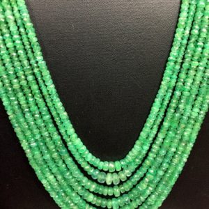 Shop Emerald Faceted Beads! Colombian Emerald Beads Necklace~~Superb Quality~~High Luster~~Emerald Faceted Rondelle Beads~~Wholesale Price Emerald Beads Total 7 Strand | Natural genuine faceted Emerald beads for beading and jewelry making.  #jewelry #beads #beadedjewelry #diyjewelry #jewelrymaking #beadstore #beading #affiliate #ad