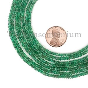 Shop Emerald Rondelle Beads! 2-3mm Natural Emerald Plain Rondelle Beads, Smooth Emerald Gemstone, Emerald For Jewelry Making, Drilled .40mm hole Size Emerald Beads | Natural genuine rondelle Emerald beads for beading and jewelry making.  #jewelry #beads #beadedjewelry #diyjewelry #jewelrymaking #beadstore #beading #affiliate #ad